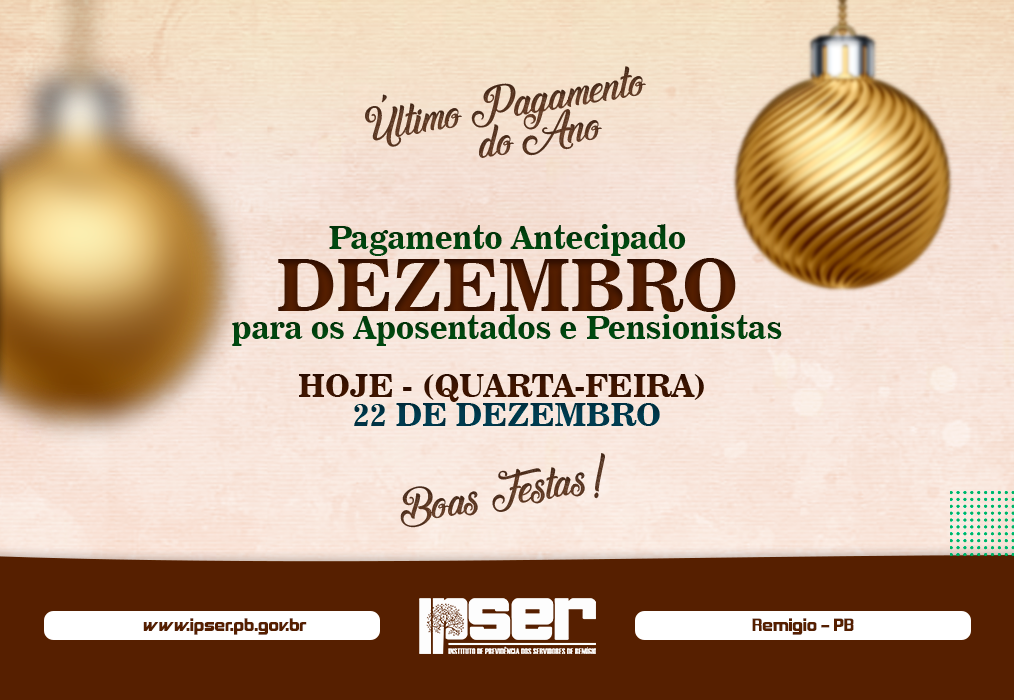 Pagamento Antecipado - Dezembro